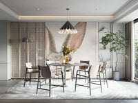 Hand-drawn bunny mural wallpaper for serene interiors