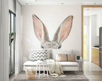 Sweet bunny wallpaper mural for a nature-inspired space