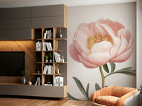 Minimal peony flower wall covering


