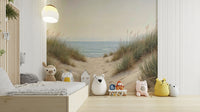 Sandy shore path wall mural design

