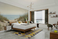 Ocean view with dune grass wallpaper

