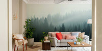 Cool-toned forest wallpaper for wall

