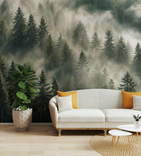 Forest mist landscape wall mural

