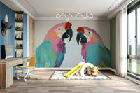 Red and blue macaws wall mural

