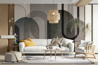Curved shape arch wall mural design

