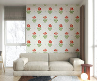 Traditional cottage flowers wallpaper for walls

