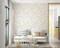 Wildflower field pattern wall mural

