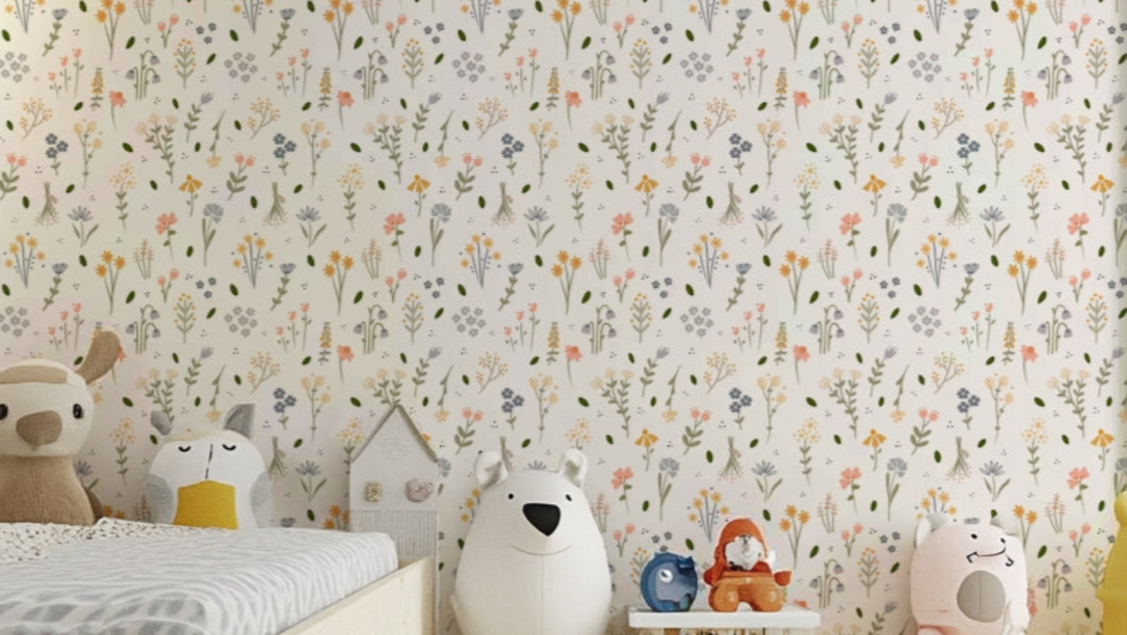 Soft pastel floral wallpaper for walls

