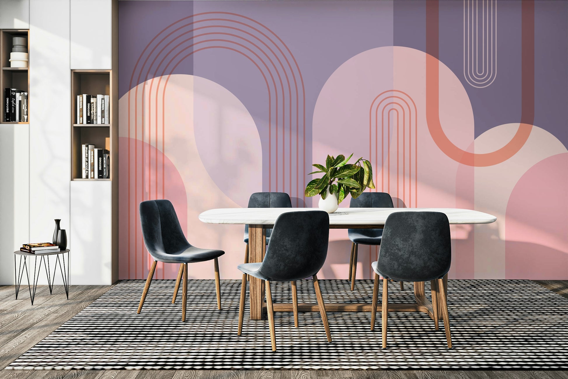 Purple and pink arch pattern wallpaper

