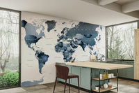 Elegant blue toned map wallpaper

