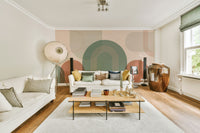 Stylish muted arch wall mural art

