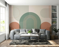 Abstract arch shapes wall mural

