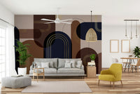 Brown and black abstract wall mural

