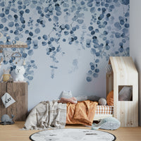 Eucalyptus pattern in blue tones

