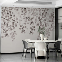 Neutral hanging leaves wallpaper design

