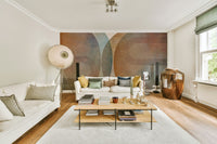 Curvy mid-century design wall mural

