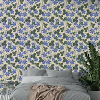 Classic blue and white flower wallpaper design

