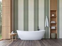 Traditional stripe wallpaper in dark olive

