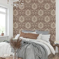 Mocha brown paisley for classic interiors

