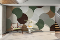 Neutral tones circular wall design for walls

