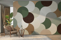 Linen-style textured geometric circle pattern

