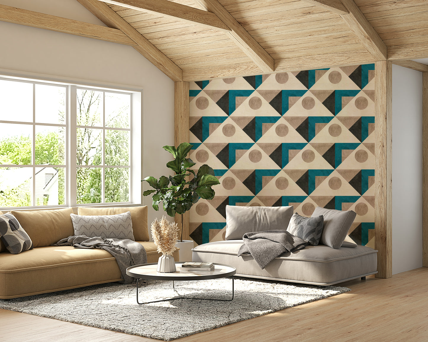 Geometric triangle pattern with terrazzo feel

