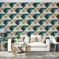 Artistic terrazzo triangle wall wallpaper

