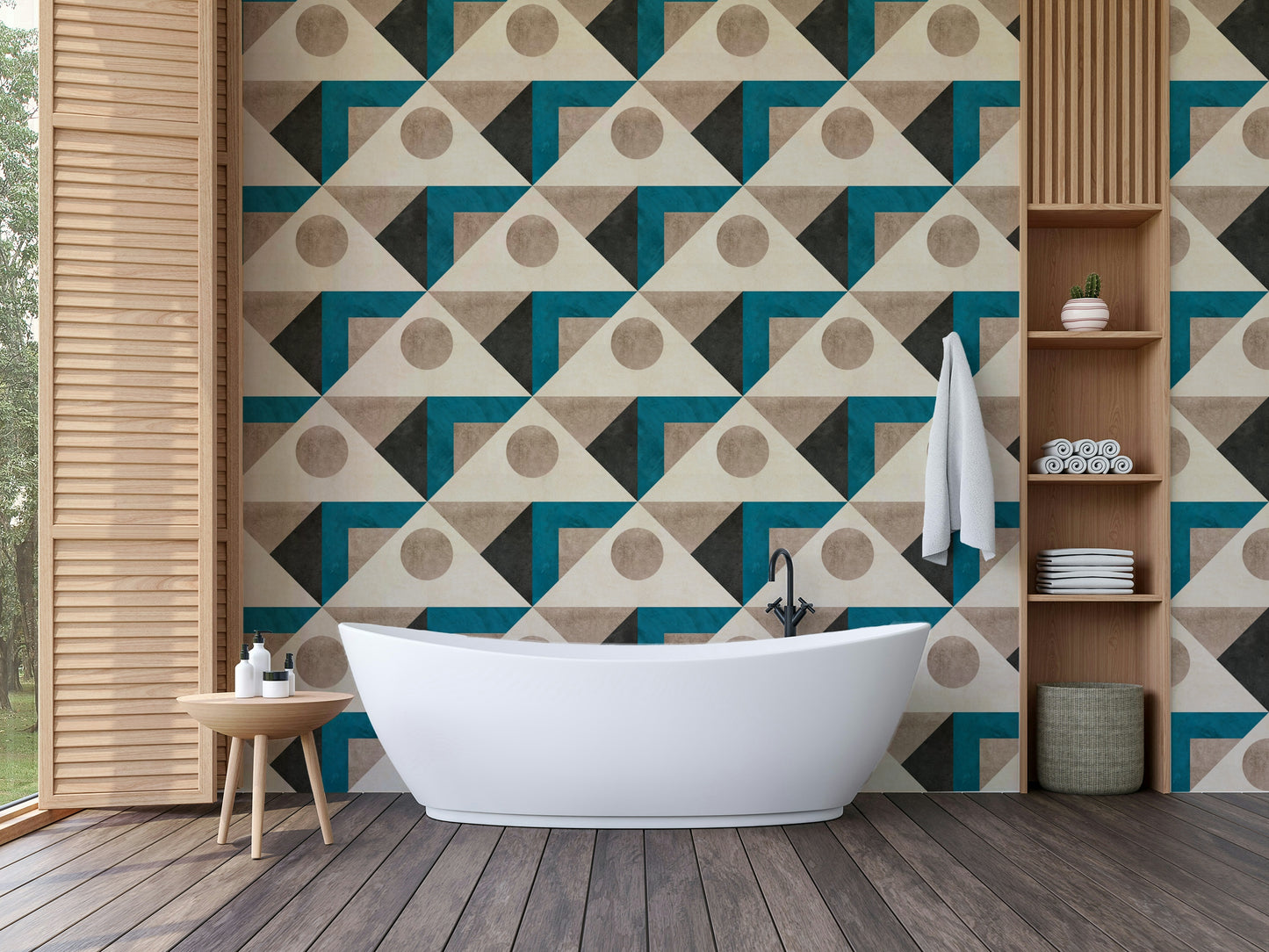 Minimalist terrazzo-style wall covering design

