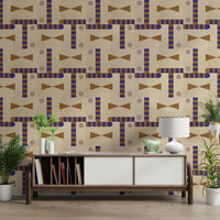 Graphic textile look wallpaper for interior


