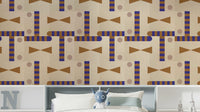 Woven texture wallpaper with bold patterns

