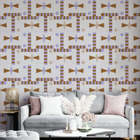 Abstract modern textile-style wall mural

