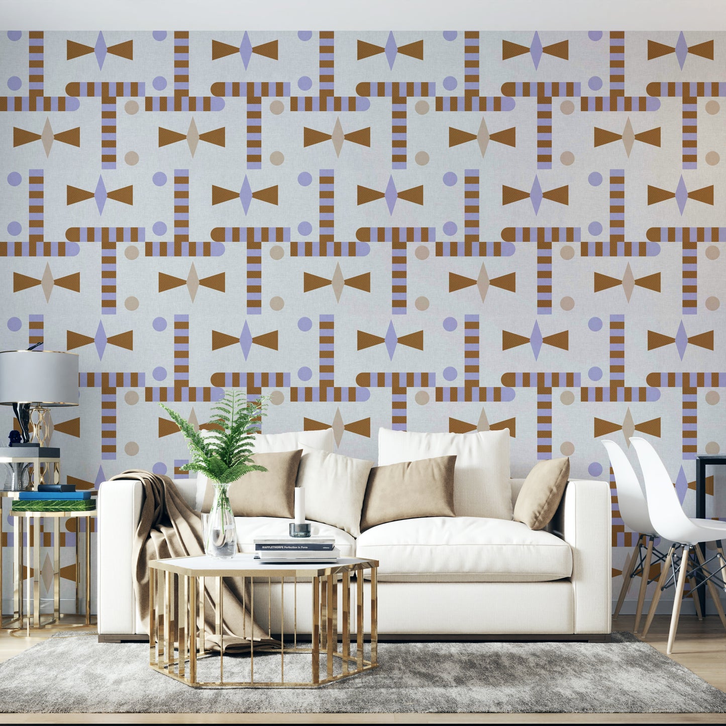 Brown and lavender modern wall wallpaper

