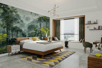 Jungle leaves mural for room walls

