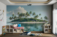 Nature island scene mural for wall


