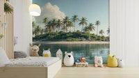 Coastal palm paradise wall mural

