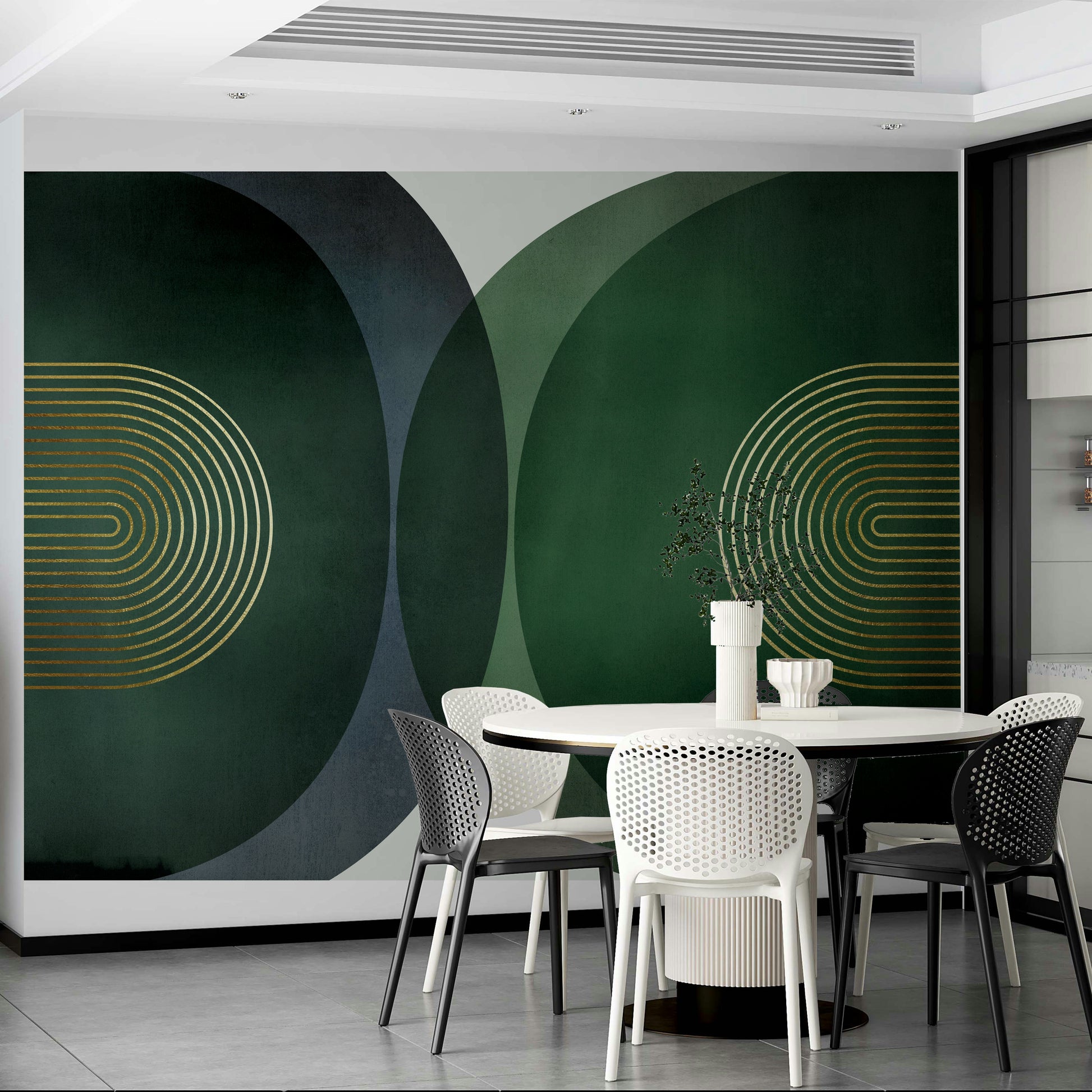 Vintage meets modern wall mural concept

