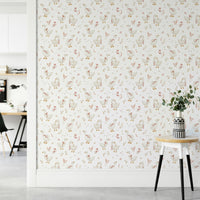 Pastel geese wallpaper for children’s rooms

