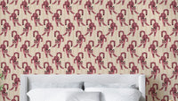 Pink jumping tiger jewel jungle wallpaper for vibrant rooms

