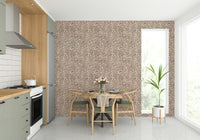 Jewel-toned brown animal dot wallpaper with jungle theme

