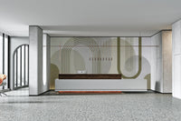 Modern mid-century abstraction wall mural for contemporary spaces

