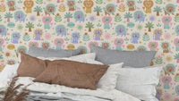 Charming little lion wallpaper for children's spaces


