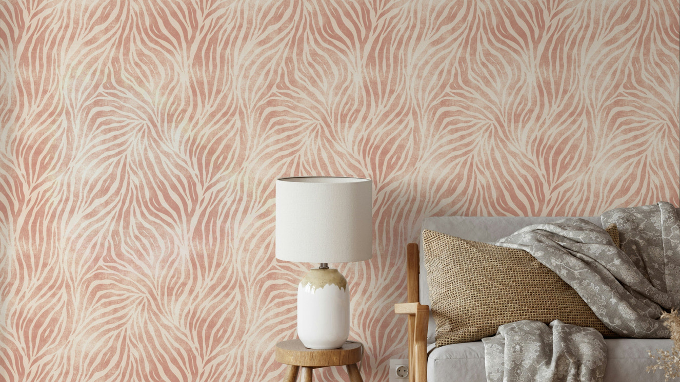 Blush Zebra Stripes Wallpaper⁠