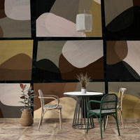 Neutral color stone wall mural

