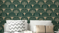 Golden Art Deco fan wallpaper

