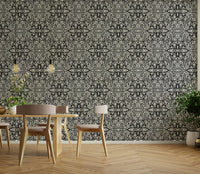 Batik-style geometric wall mural

