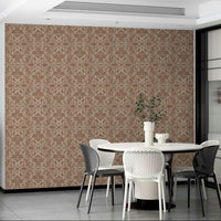 Mocha beige flower pattern wallpaper

