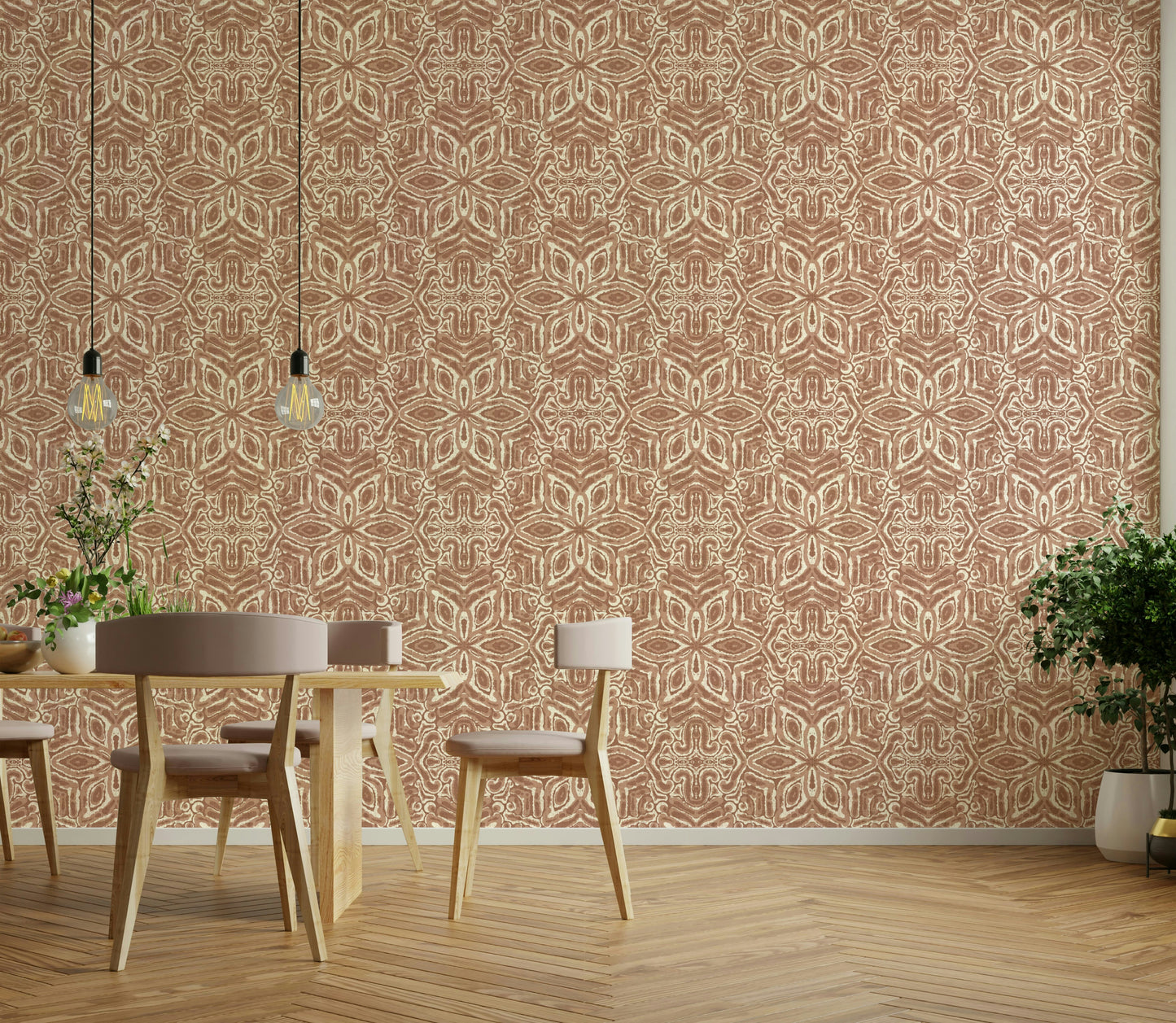 Floral symmetry wallpaper design

