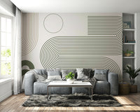 Retro curve pattern in soft modern tones

