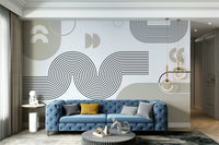 Vintage Retro Geometric Waves Wall Art

