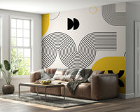 Bold Retro Mural for Living Room Walls

